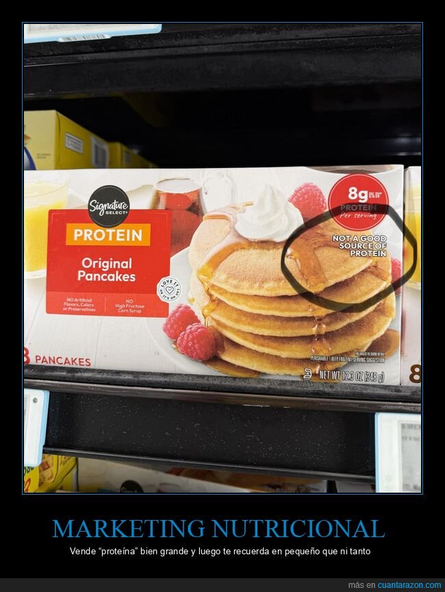 proteina,pancakes,marketing,etiquetado,publicidad