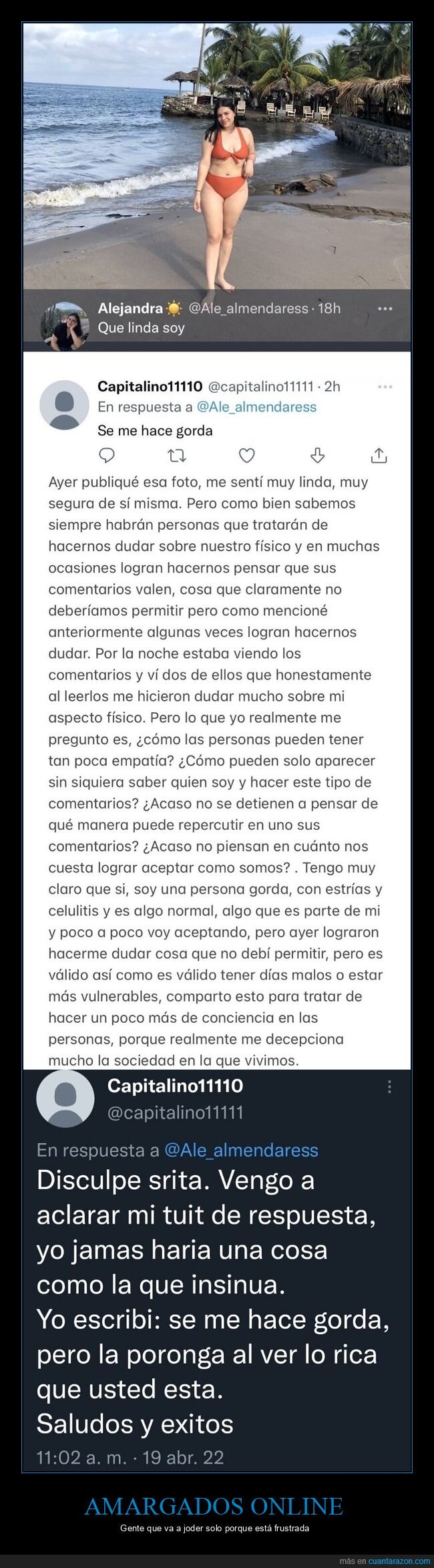 playa,tuit,comentarios,troleo,disculpa