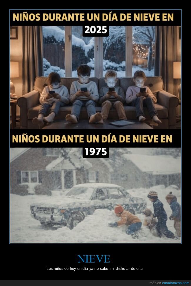 nieve,infancia,m&oacute;viles,pantallas,nostalgia