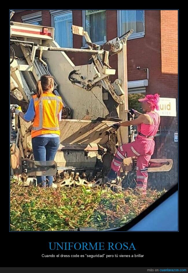 basura,camion,uniforme,rosa,trabajo