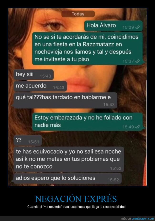 whatsapp,excusa,embarazo,ghosting,responsabilidad