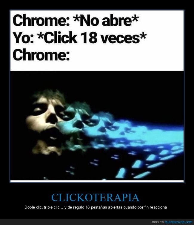 Chrome,pesta&ntilde;as,clics,ordenador,bug