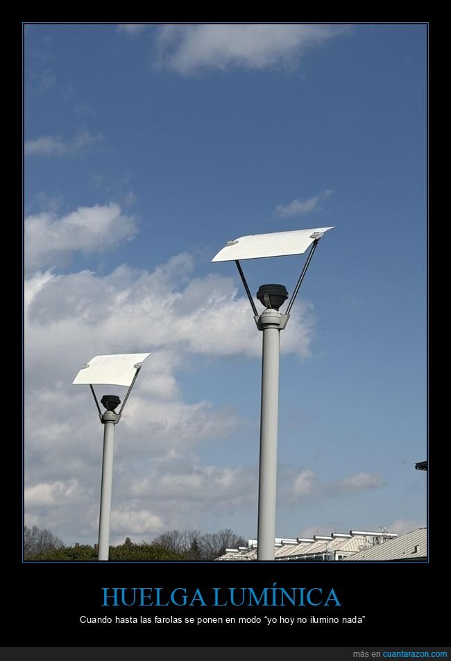 farolas,protesta,huelga,ciudad,absurdo