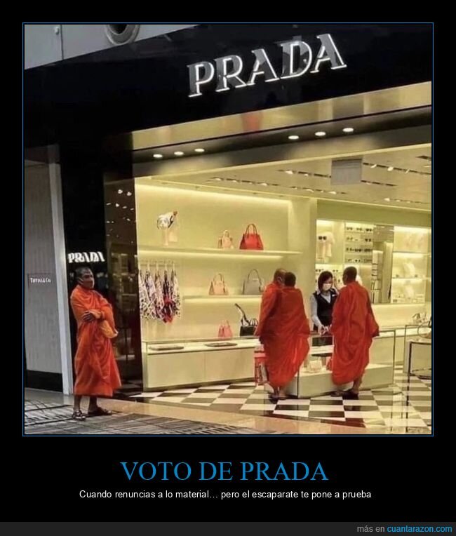 Prada,monjes,lujo,tentaci&oacute;n,escaparate