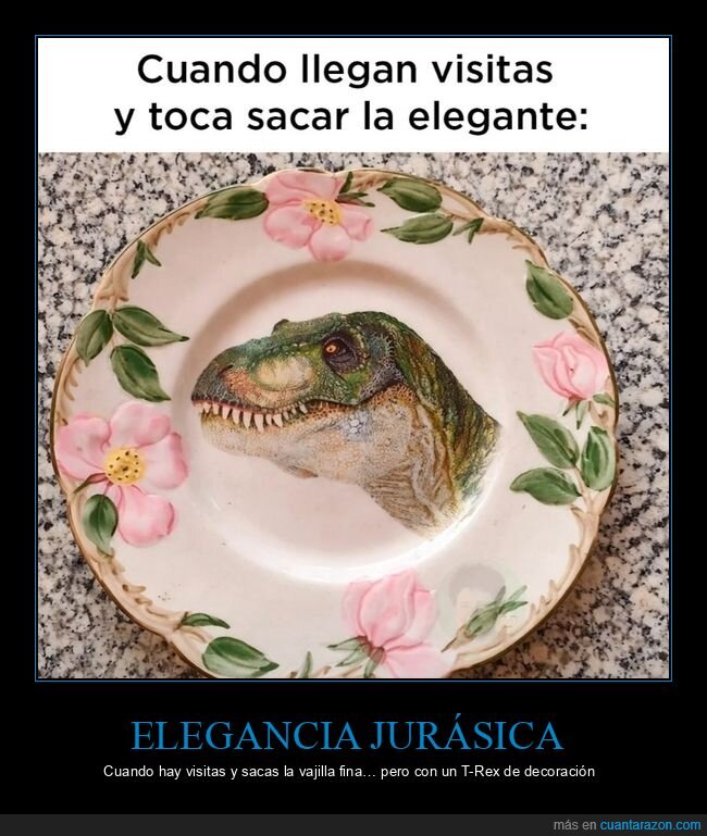 visitas,vajilla,elegancia,dinosaurio,cocina