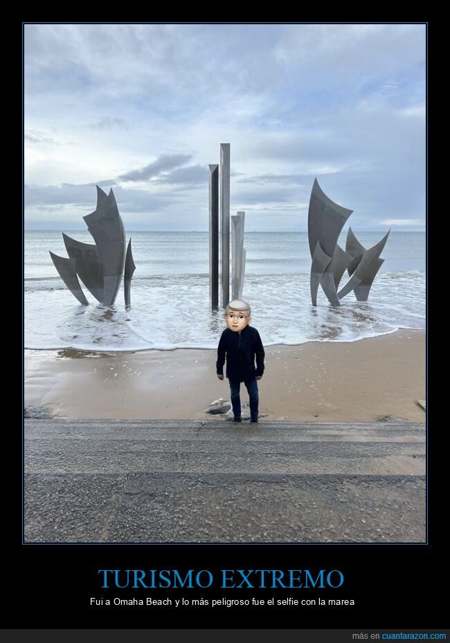 Omaha,Normand&iacute;a,playa,marea,selfie