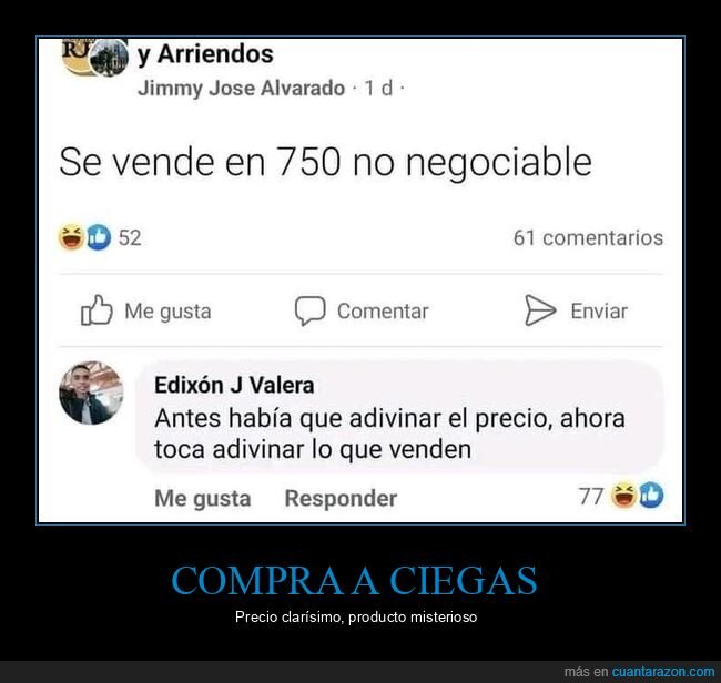 venta,precio,misterio,Facebook,comentarios
