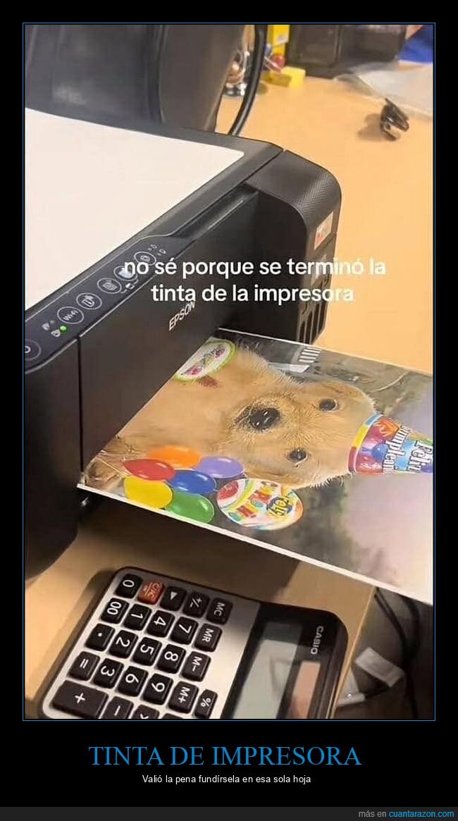 impresora,tinta,Epson,oficina,perrito