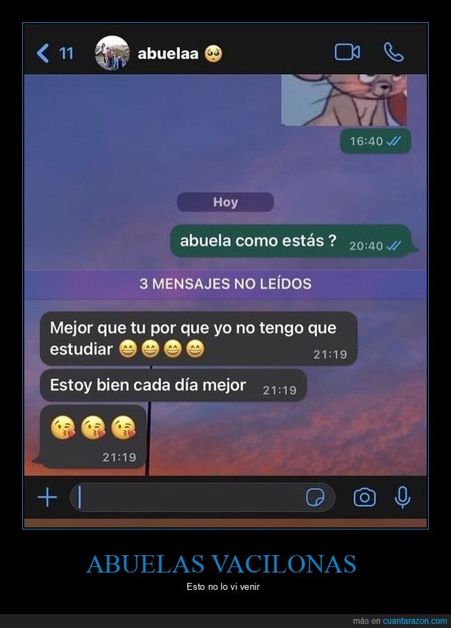 abuela,whatsapp,estudiar,mensajes,vacaciones