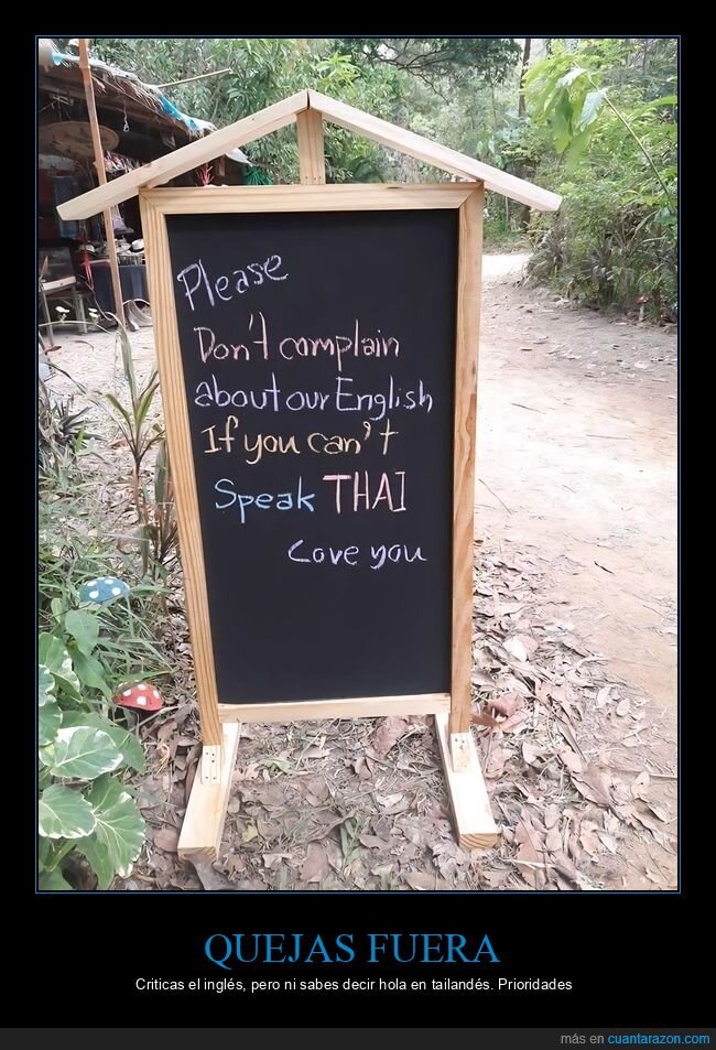 tailandia,turismo,ingles,quejas,cartel