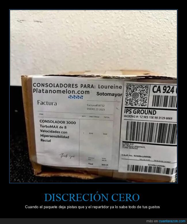 discreci&oacute;n,paquete,factura,reparto,vecino