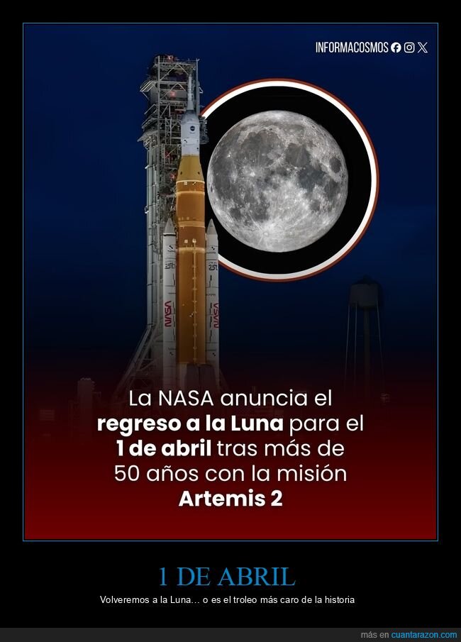 NASA,Artemis2,Luna,lanzamiento,abril