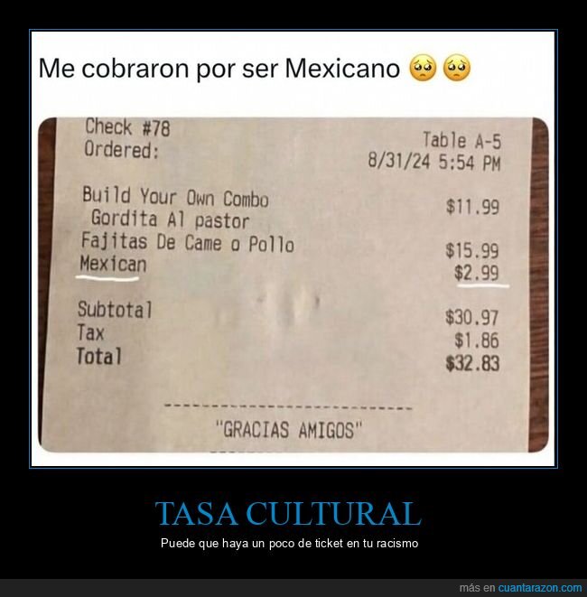 cuenta,restaurante,recargo,mexicano,fajitas