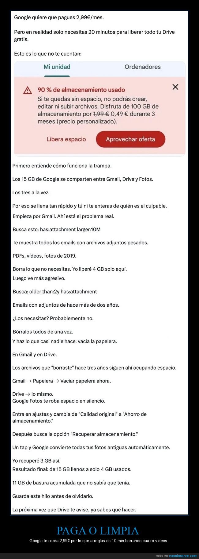 Google,Drive,almacenamiento,suscripci&oacute;n,limpieza