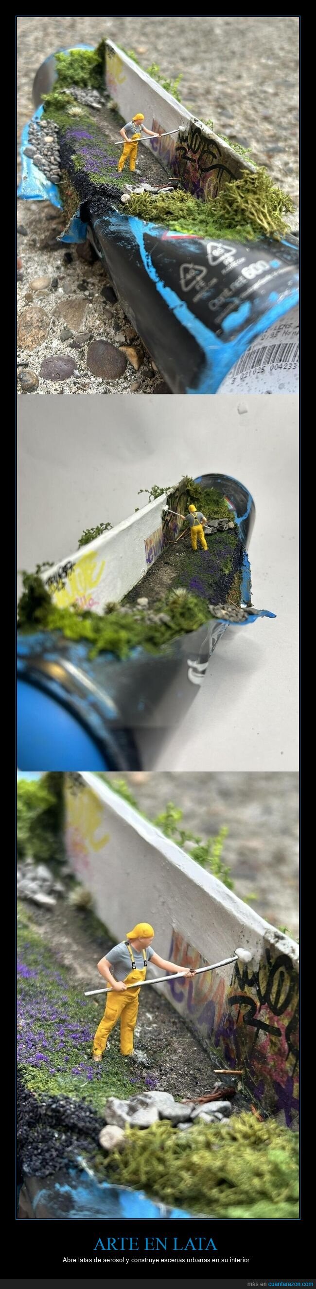 reciclaje,miniaturas,maqueta,spray,streetart