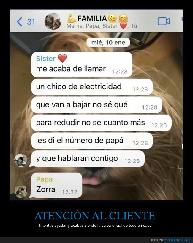 familia,whatsapp,electricidad,padre,insulto