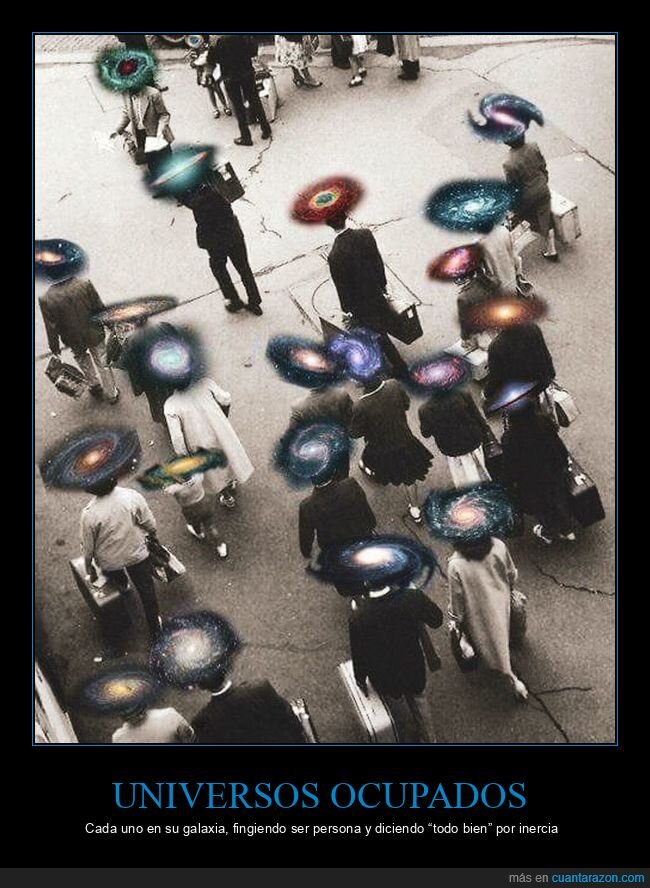 universos,galaxias,multitud,alienaci&oacute;n,cotidiano