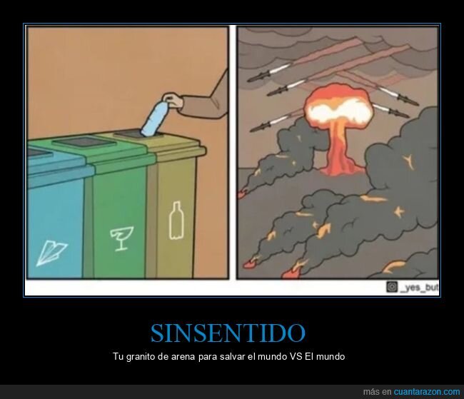reciclaje,apocalipsis,misiles,contraste,absurdo
