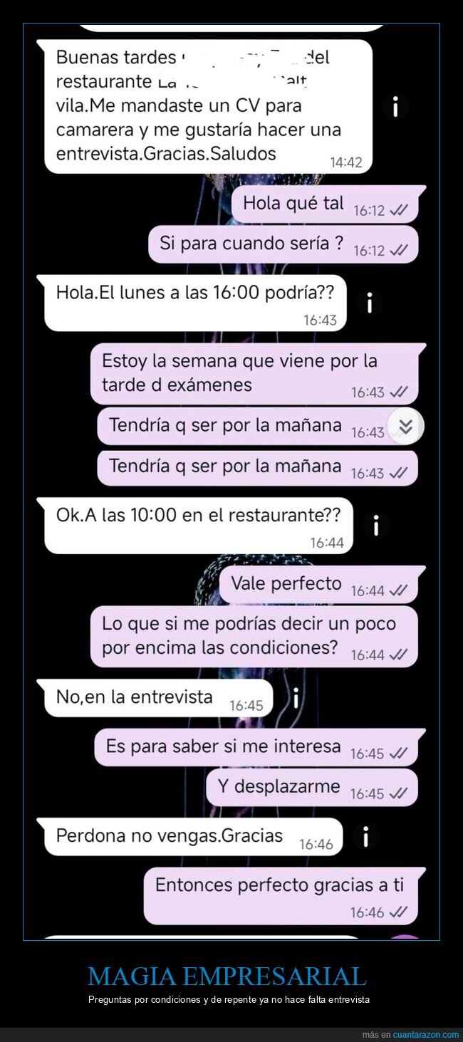 entrevista,empleo,condiciones,hosteler&iacute;a,whatsapp
