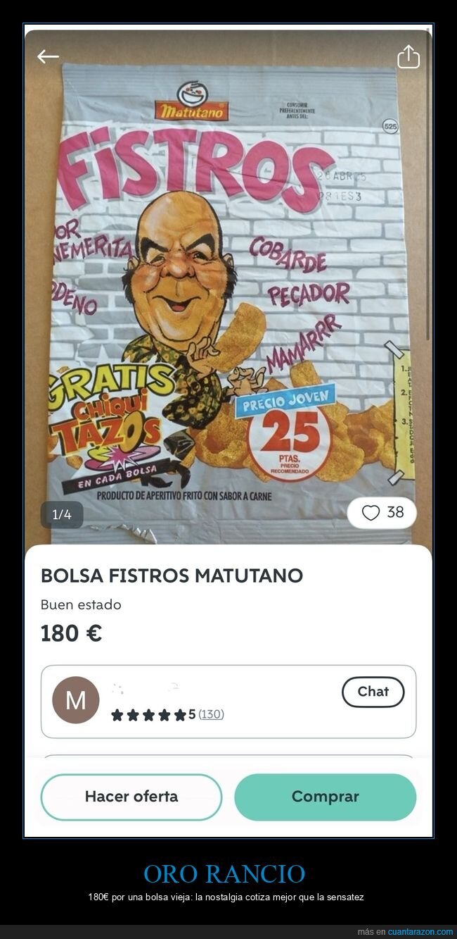 wallapop,nostalgia,coleccionismo,matutano,precio