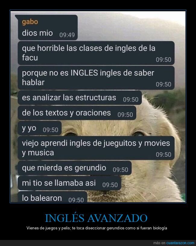 ingles,universidad,gerundio,mensajes,estudiantes