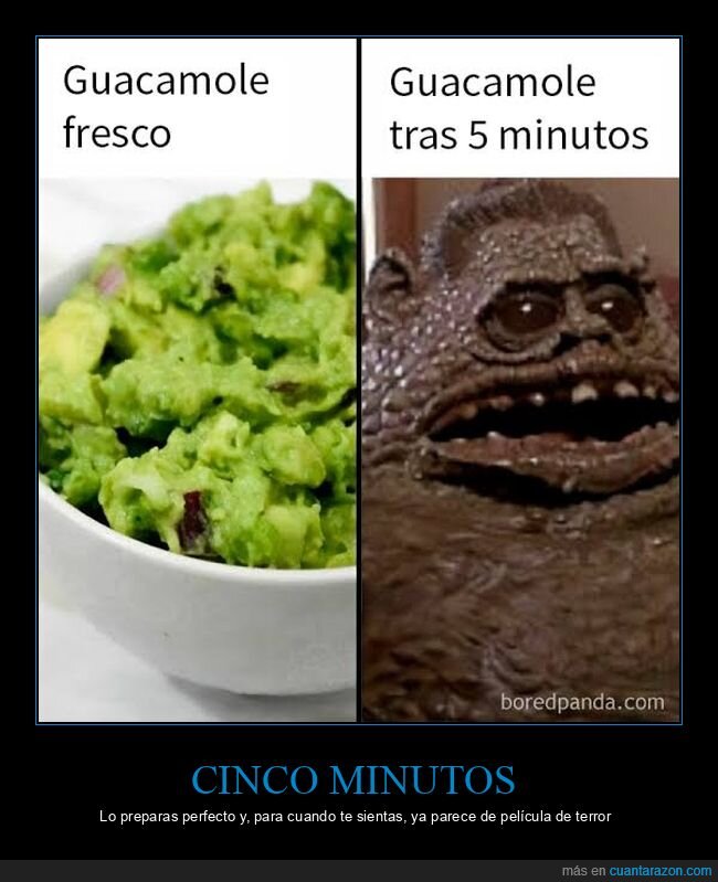 guacamole,aguacate,oxidaci&oacute;n,cocina,terror