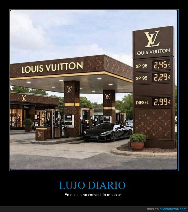 gasolina,lujo,precios,LouisVuitton,repostaje