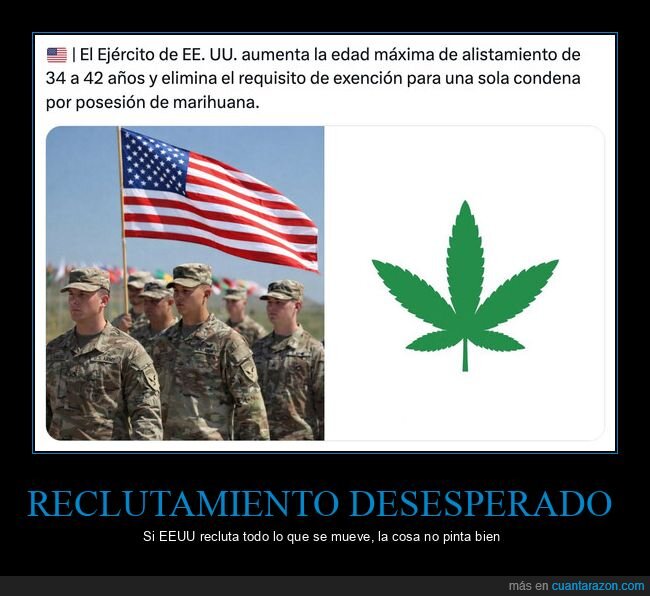 ejercito,reclutamiento,marihuana,EstadosUnidos,edad