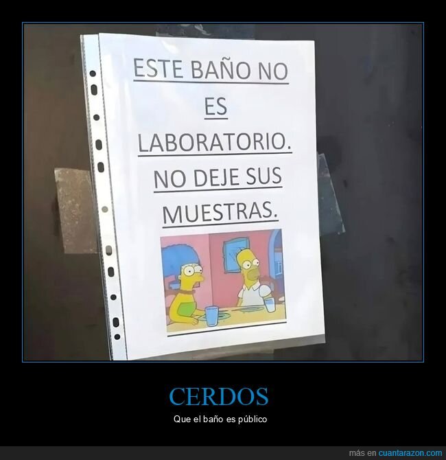 ba&ntilde;o,cartel,muestras,Simpson,laboratorio