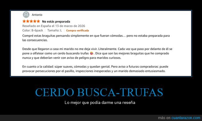 amazon,rese&ntilde;as,bragas,marido,fetiche