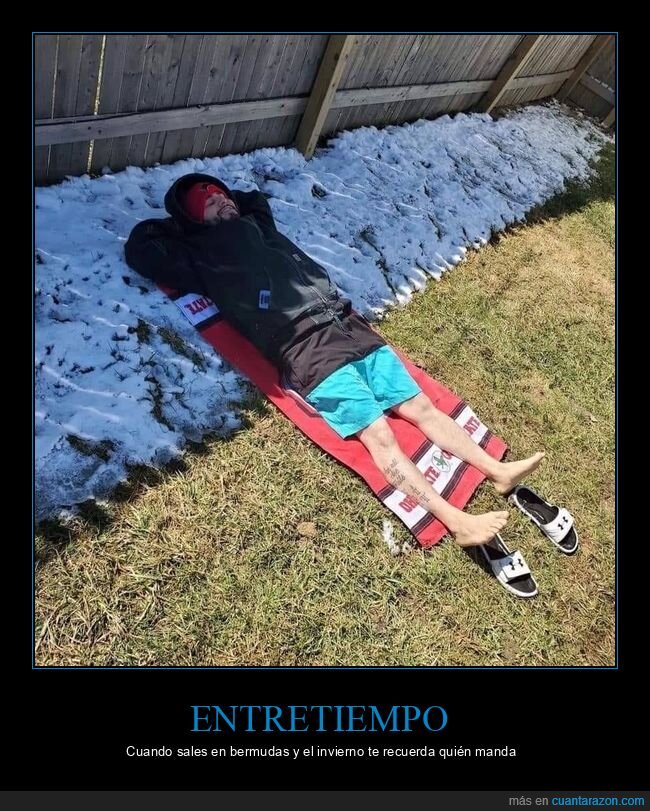 entretiempo,invierno,nieve,bermudas,contraste