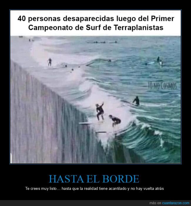 terraplanistas,surf,acantilado,oc&eacute;ano,desaparici&oacute;n