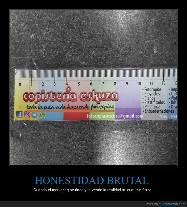 copister&iacute;a,eslogan,honestidad,fotocopias,marketing