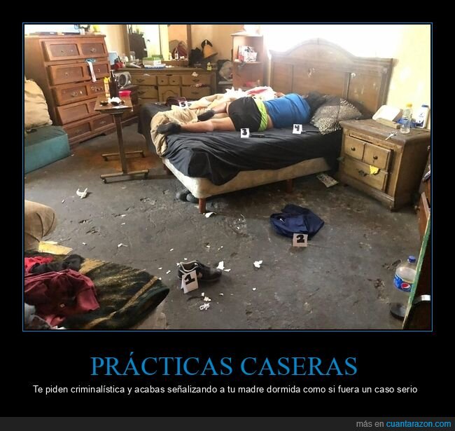 criminal&iacute;stica,evidencias,habitaci&oacute;n,desorden,pr&aacute;cticas