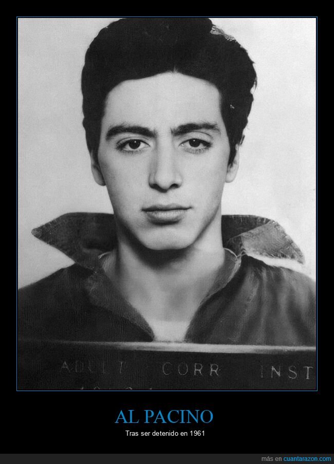 mugshot,juventud,polic&iacute;a,retrato,blancoynegro,al pacino