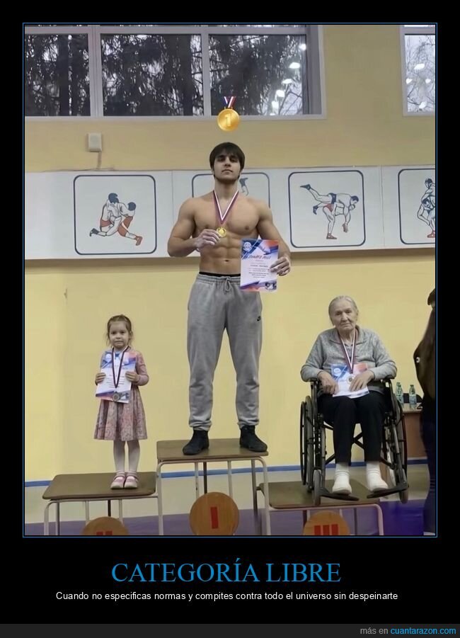 podio,medalla,competicion,lucha,absurdo