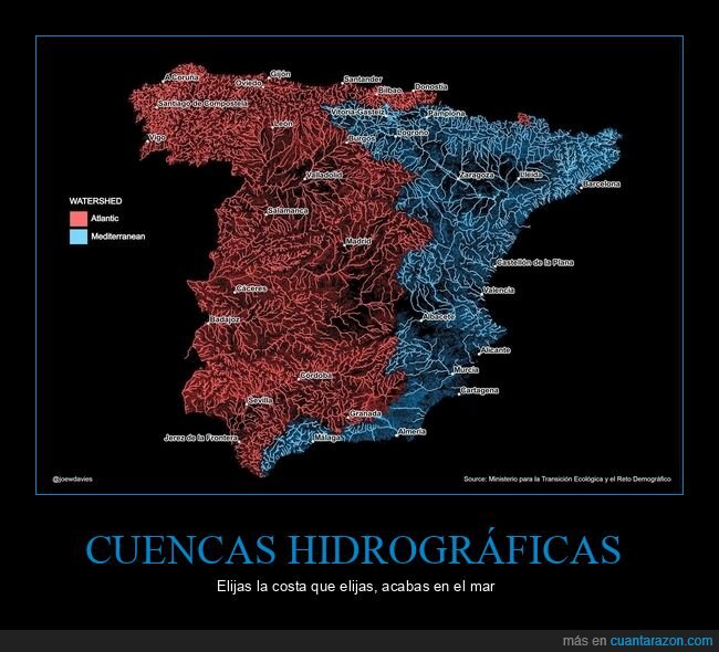 Espa&ntilde;a,r&iacute;os,mapa,Atl&aacute;ntico,Mediterr&aacute;neo