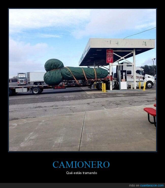 cami&oacute;n,carga,gasolinera,sobredimensionado,chapuza