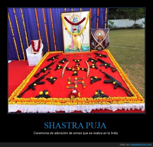 shastrapuja,armas,ceremonia,devocion,contraste