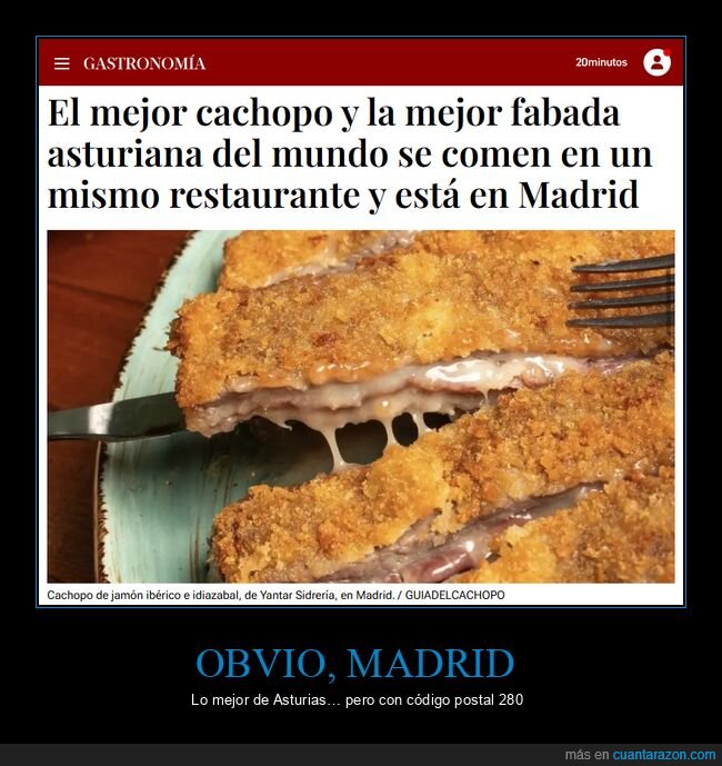 cachopo,fabada,Madrid,Asturias,gastronom&iacute;a