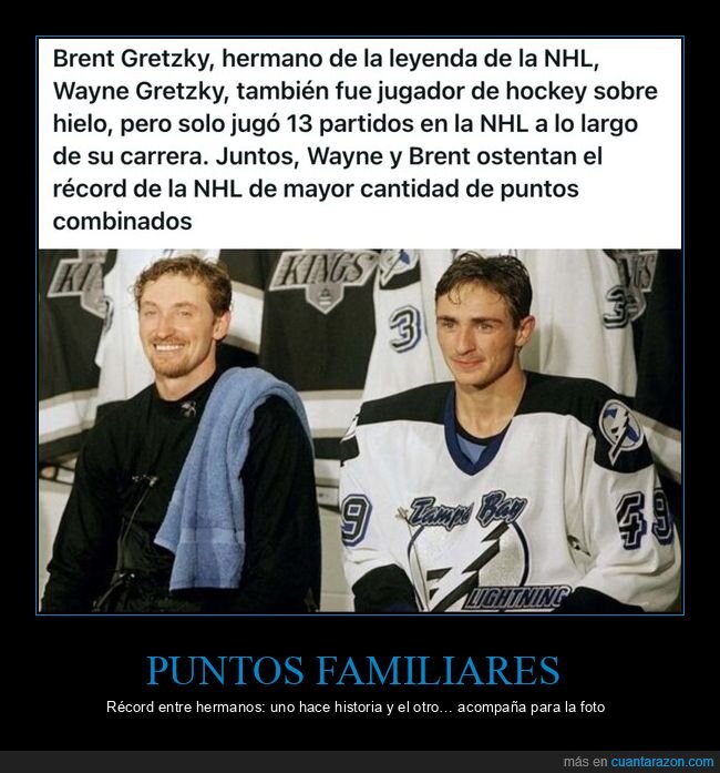 hockey,NHL,hermanos,record,Brent Gretzky