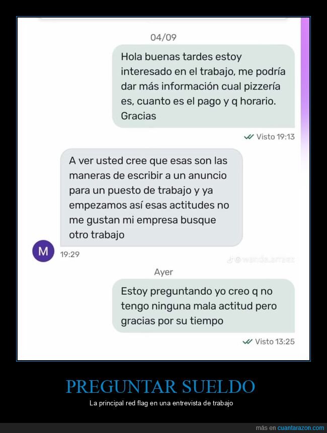 empleo,entrevista,salario,whatsapp,reclutador