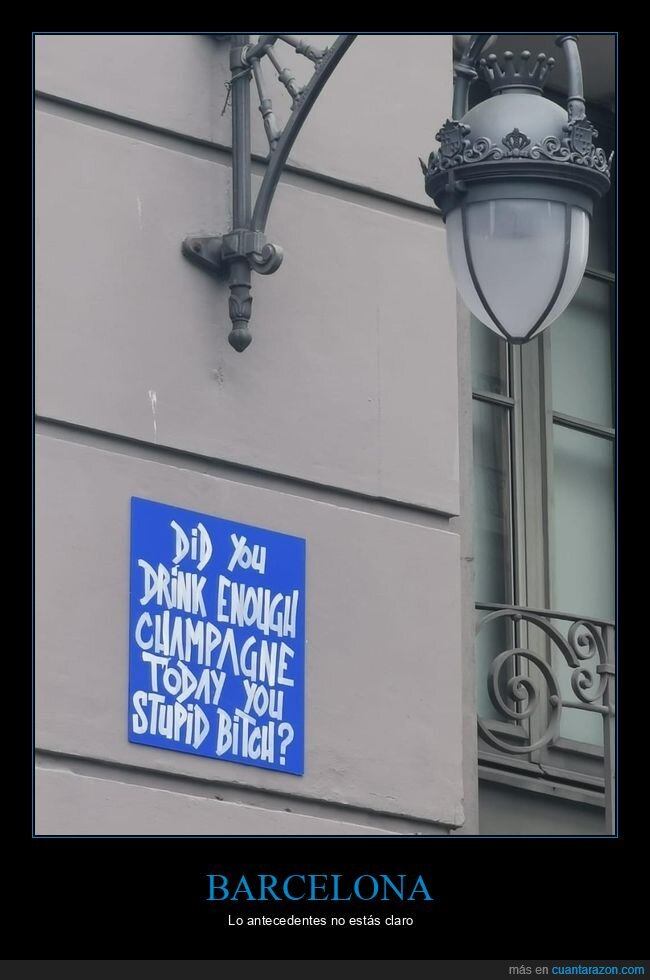 Barcelona,turismo,cartel,champ&aacute;n,insulto