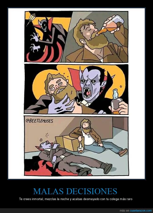 borrachera,dr&aacute;cula,resaca,fiesta,desmayo