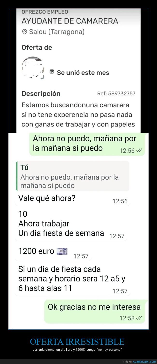 hosteleria,empleo,camarera,horario,salario