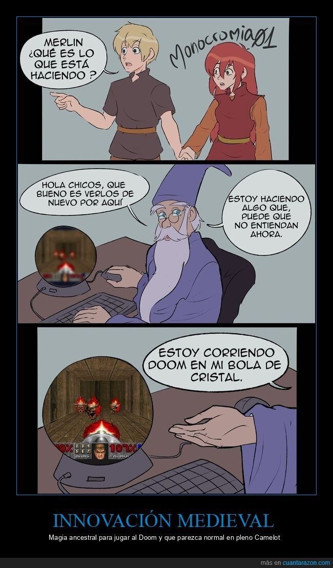Merl&iacute;n,Doom,magia,Camelot,inform&aacute;tica