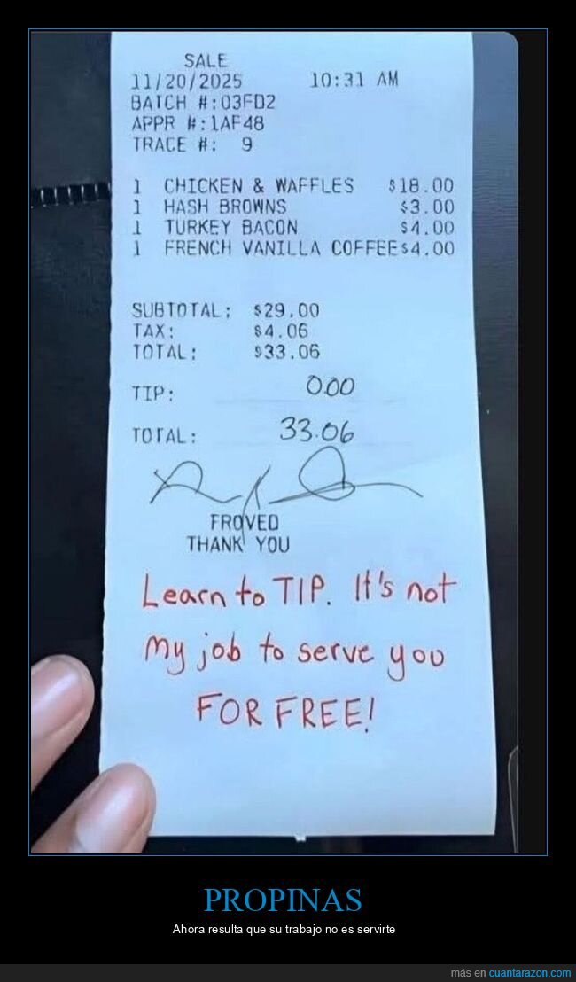 propina,cuenta,camarero,restaurante,reclamo