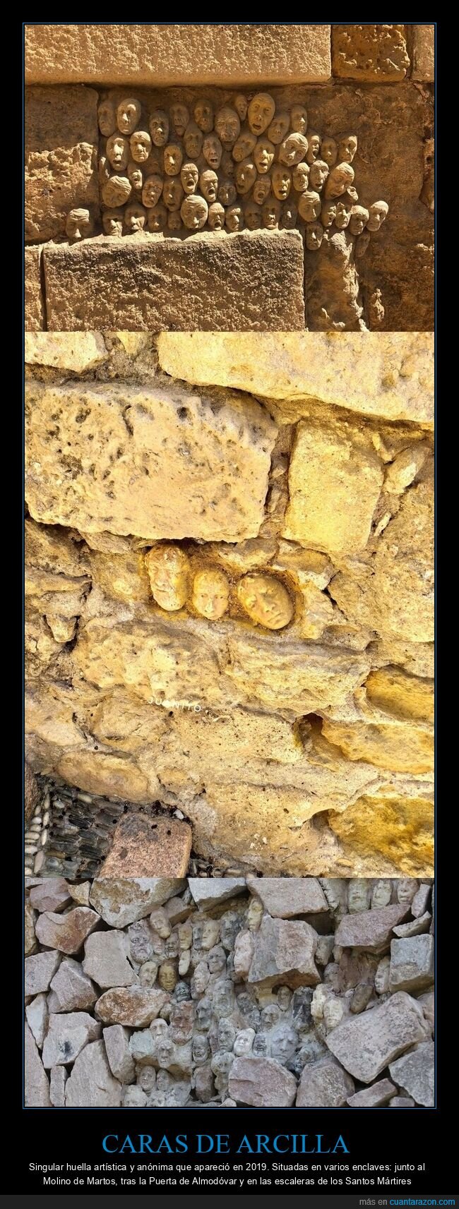 C&oacute;rdoba,arcilla,rostros,muro,misterio