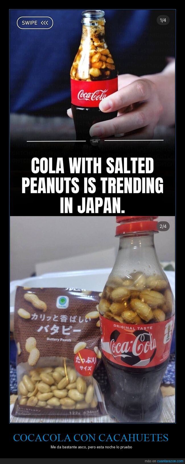 cocacola,cacahuetes,tendencia,japon,asquerosidad
