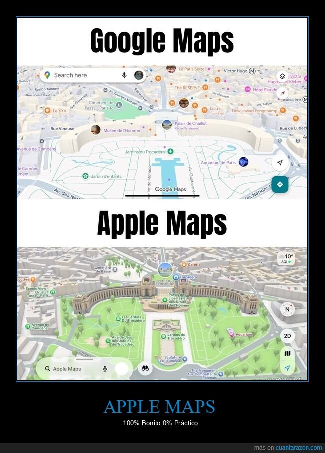 mapas,comparativa,navegacion,iphone,google